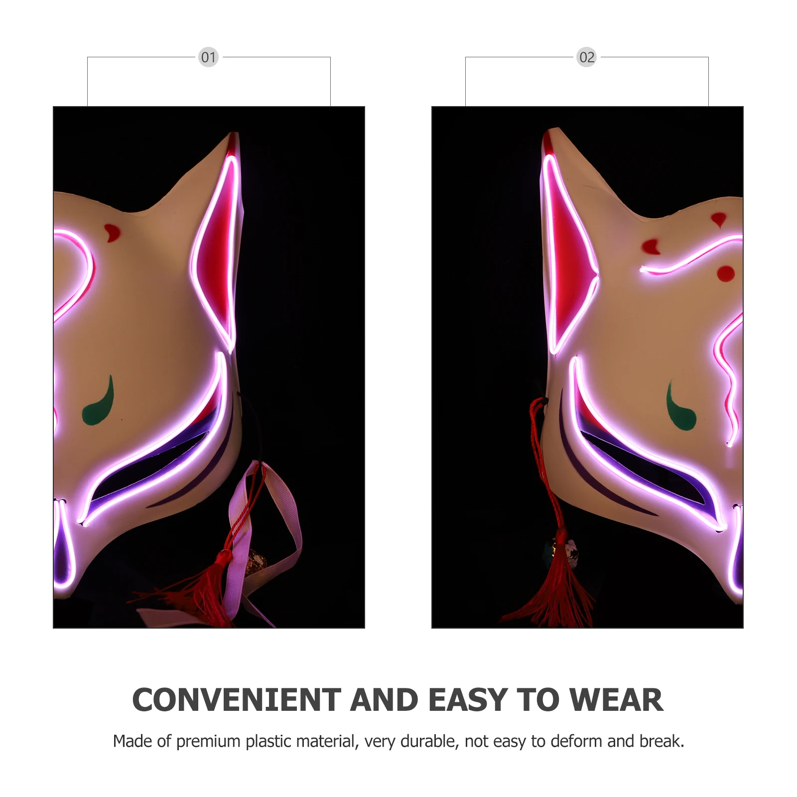 

Glow Mask Stage Performance at Night Novel Halloween Costume Plastic Luminous Prop