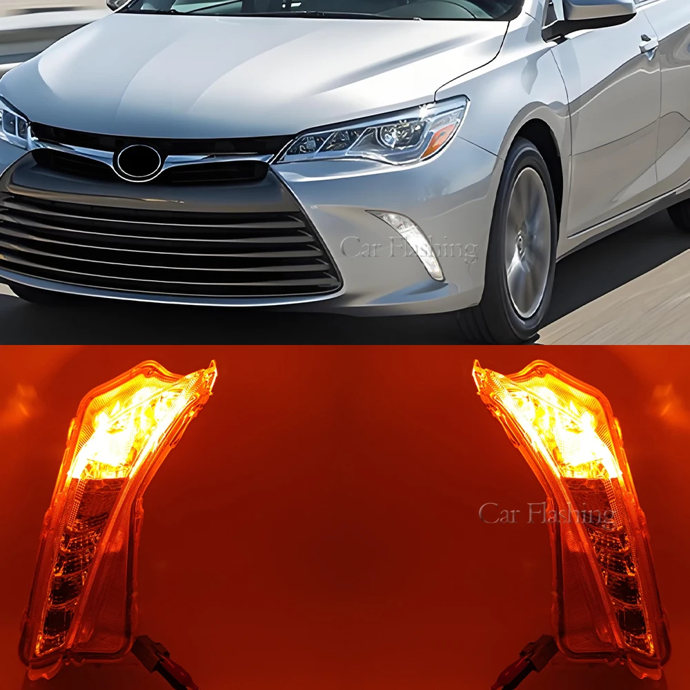 Car LED Fog Lights For Toyota Camry XLE XSE 2015 2016 2017 US Version DRL Foglamps with Turn Signal Driving Lamps kits view 6