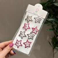 Y2K Leopard Waterdrop Hair Clips for Women Vintage Geometric Star Hairpins BB Clips Barrettes Bangs Girls Party Hair Accessories - Image 5