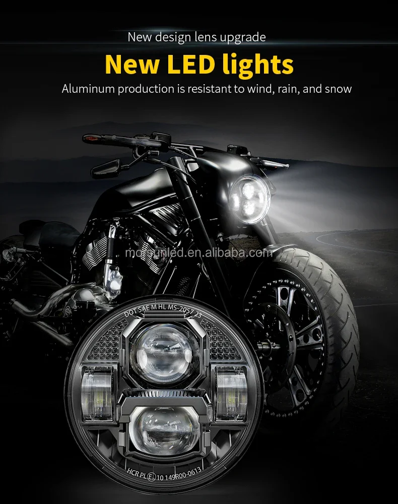 

Factory Hot Selling Morsun 5.75 Inch Sportster LED Headlight Assembly for With 5.75 Inch LED Headlight Motorcycle Lightin