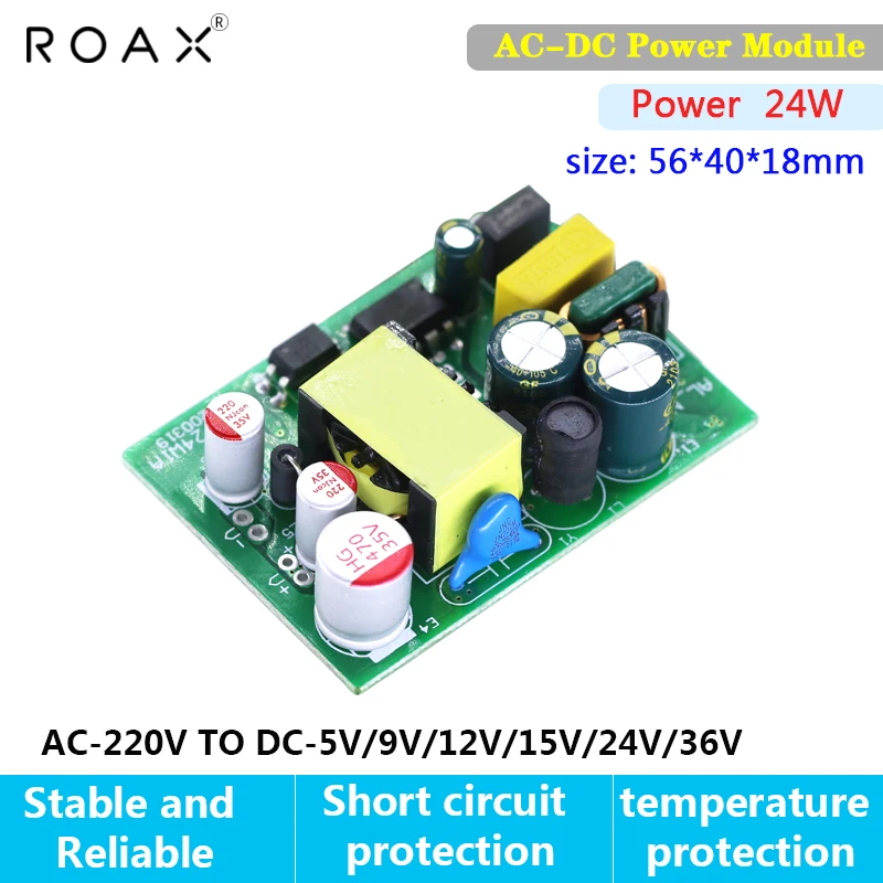 Fuente de alimentación conmutada de 12v 2a, 220v a 5v, 4a, 9v, 2,6a, 24v1a, 24w, convertidor de CA a CC, módulo de alimentación regulado