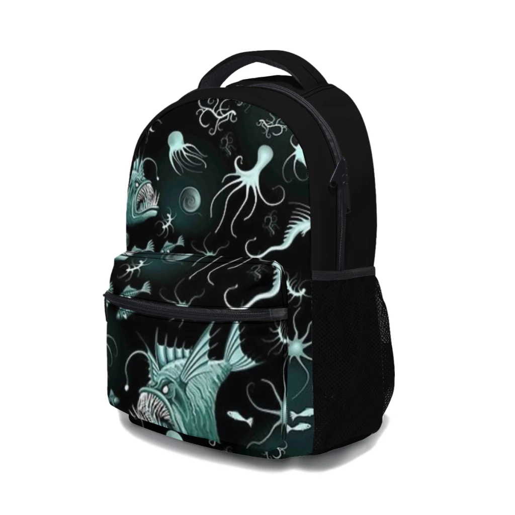 Fish Abyssal Monster on deep ocean zone Versatile Backpack Large Capacity Waterproof Backpack Washable Computer Bag Unisex