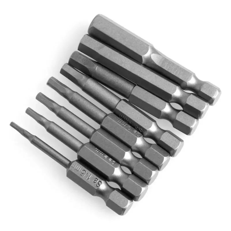 8pcs Magnetic Hex Head Screwdriver Bits 50/100mm 1/4" Hex Shank Allen-Wrench Drill Bits Set H1.5/H2-H2.5/H3/H4/H5/H6/H8
