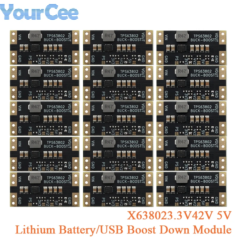 10pcs/1pc XL63802 Lithium Battery USB Automatic Voltage Regulator Step Up Down Power Module TPS63802 Boost Buck Board Low Ripple