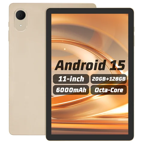 New Arrival 11 Inch Tablet PC Android 15 Octa Core 20GB RAM+128GB 6000mAh 2.4G/5G WiFi 18W Fast Charging Tablet for Adult Kid