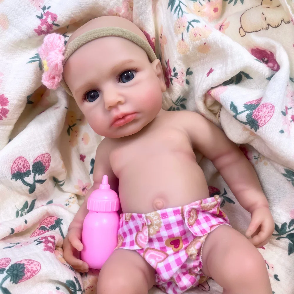 

13-дюймовая силиконовая кукла LouLou Awake Reborn, реалистичная, полностью твердая, силиконовая, мягкая, для девочек, подарок на день рождения, Рождество