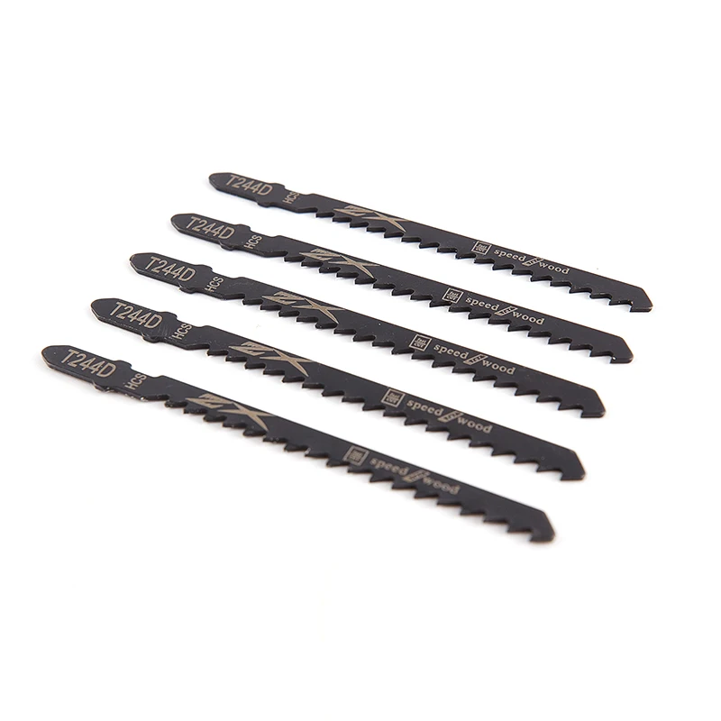 5 pçs/set HCS 6T Jig Saw Lâminas T244D/T344D para Corte Rápido Corte Reto 4 Mm Comprimento dos Dentes Lâminas de Serra 100*1.2mm Lâmina de Serra