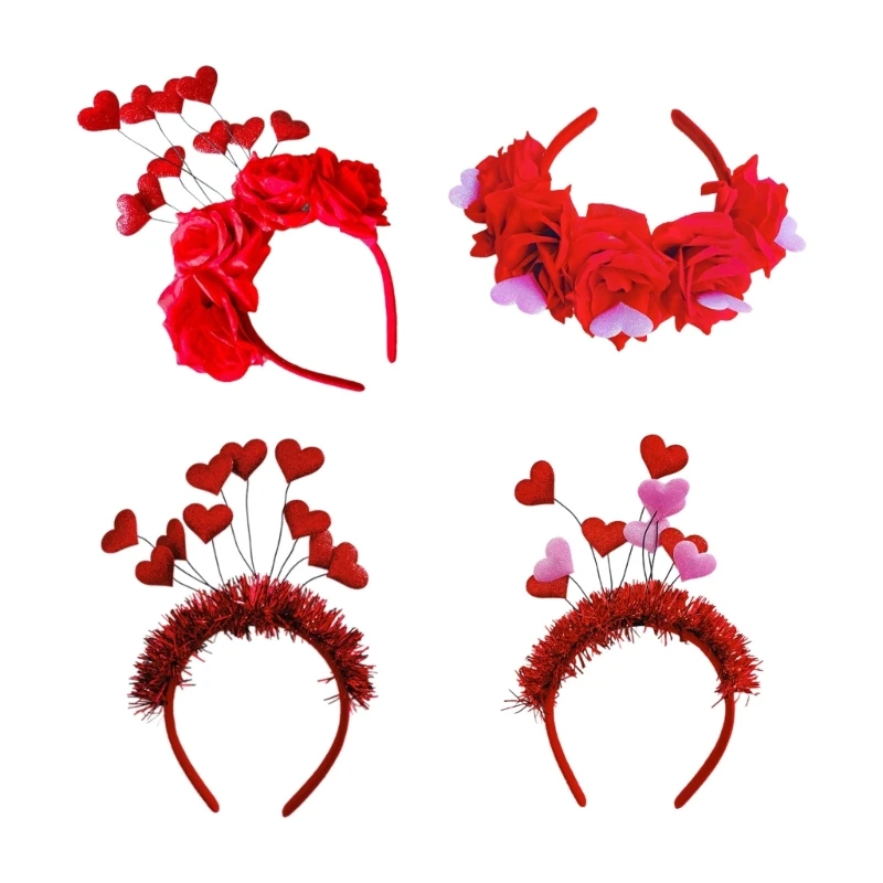 Heart Flower Hairbands Girls Banquet Party Headband Female Hair Decors