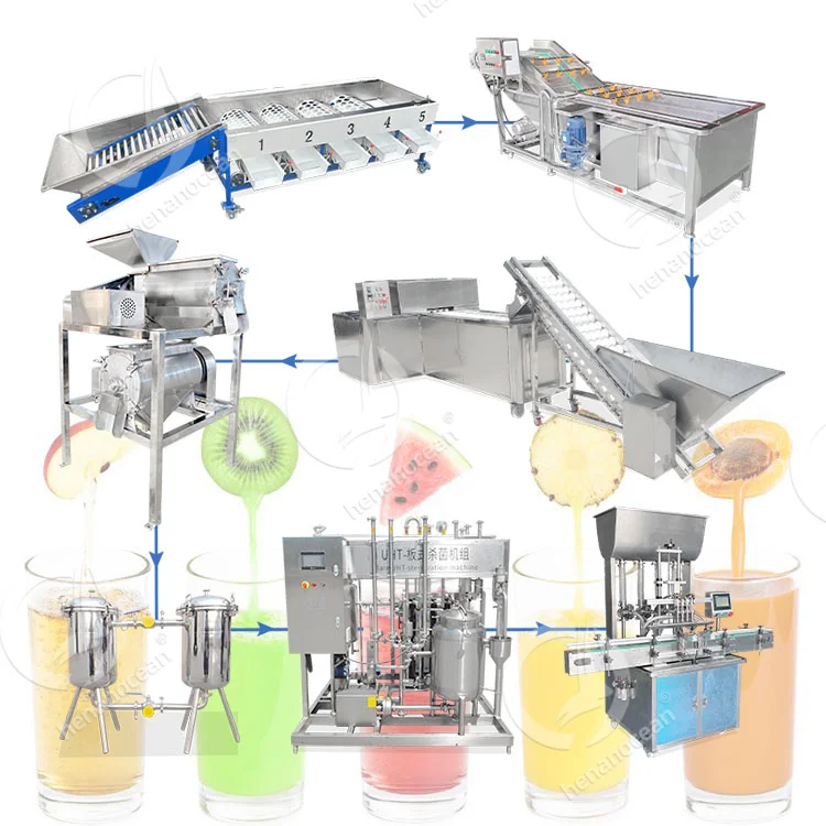 FOODLINE Customized Automatic Fresh Orange Mango Juice Make Machine Process Plant Natural Fruit Juice Production Line Price