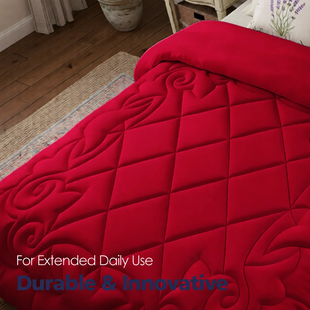 1 Piece of 3D Palace-Style Plaid Quilted down Alternative Comforter, All-Season Bedding - Includes Comforter Insert, Does Not Include Pillowcase - Soft, Anti-Allergenic, Hollow down Filling, Breathable, Machine Washable, Wrinkle-Resistant, Fade-Resistant, Shrink-Resistant