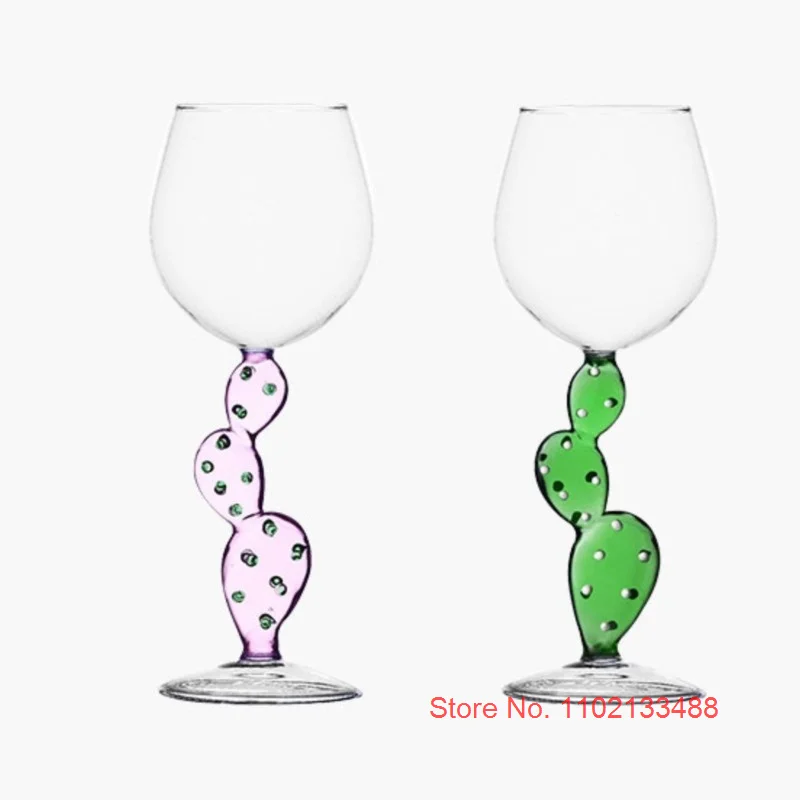 Italian Famous Design Crystal Cactus Glass Handmade Red Wine Tumbler Wedding Gifts Champagne Cocktail Bordeaux Cup Wholesale