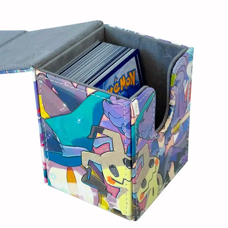 Acerola Mimikyu PTCG DTCG DIY 대용량 가죽 카드 상자 두꺼운 애니메이션 게임 컬렉션 카드 보관 상자 8*8.5*10.5cm