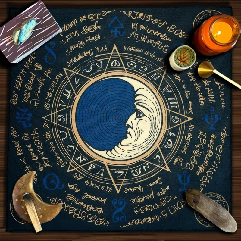 yunyun 50x50/60x60/75x75cm Tarot Tablecloth Mat Geometric Divinations Table Cloth Board Game Oracles Card Pad Rune Support Mat