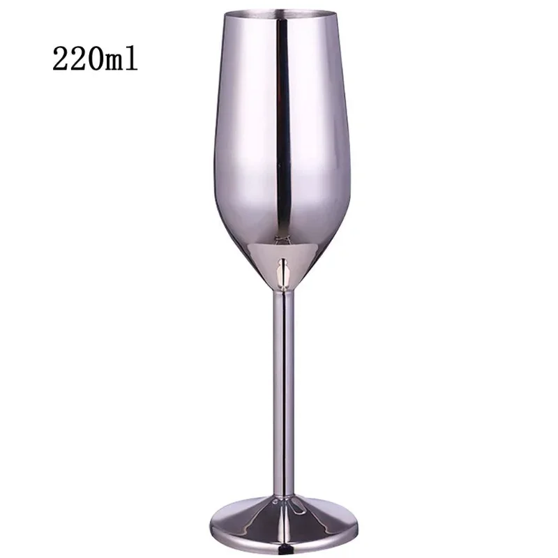 500/220ml Stainless Steel Goblet Champagne Cup Wine Glass Cocktail Glass Creative Metal Wine Glass for Bar Restaurant Cocktail