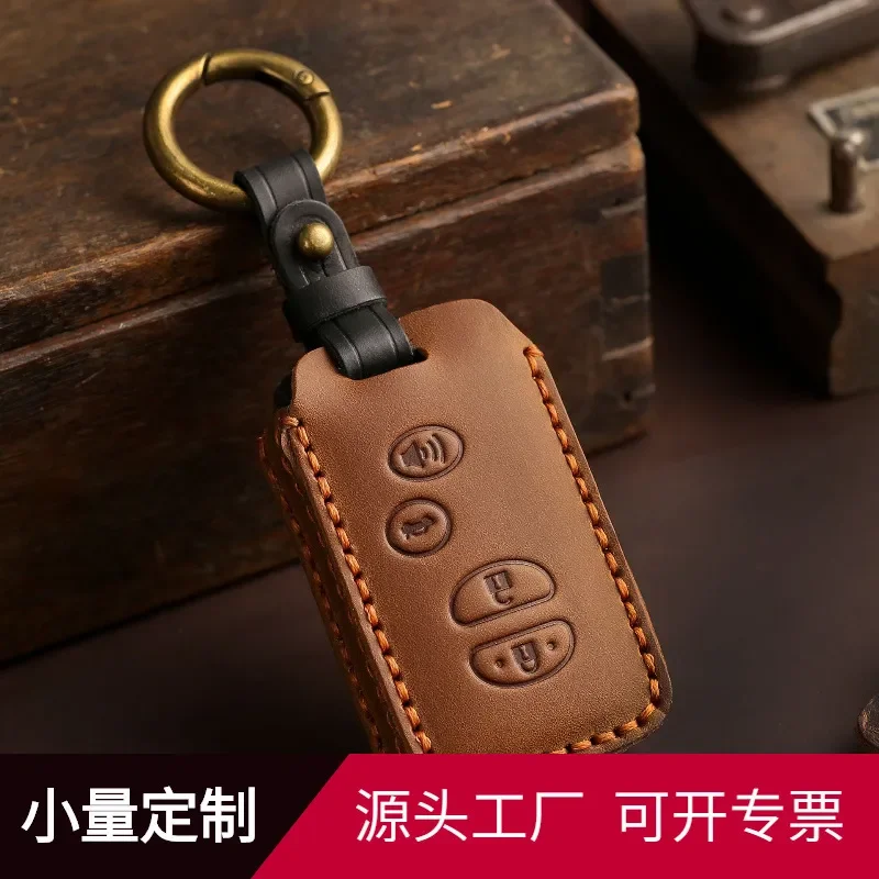 for Toyota Old Camry 09 Highlander 10 Crown Car Key Bag Holder Leather Key Case Cover Protective Shell Pouch Accessories