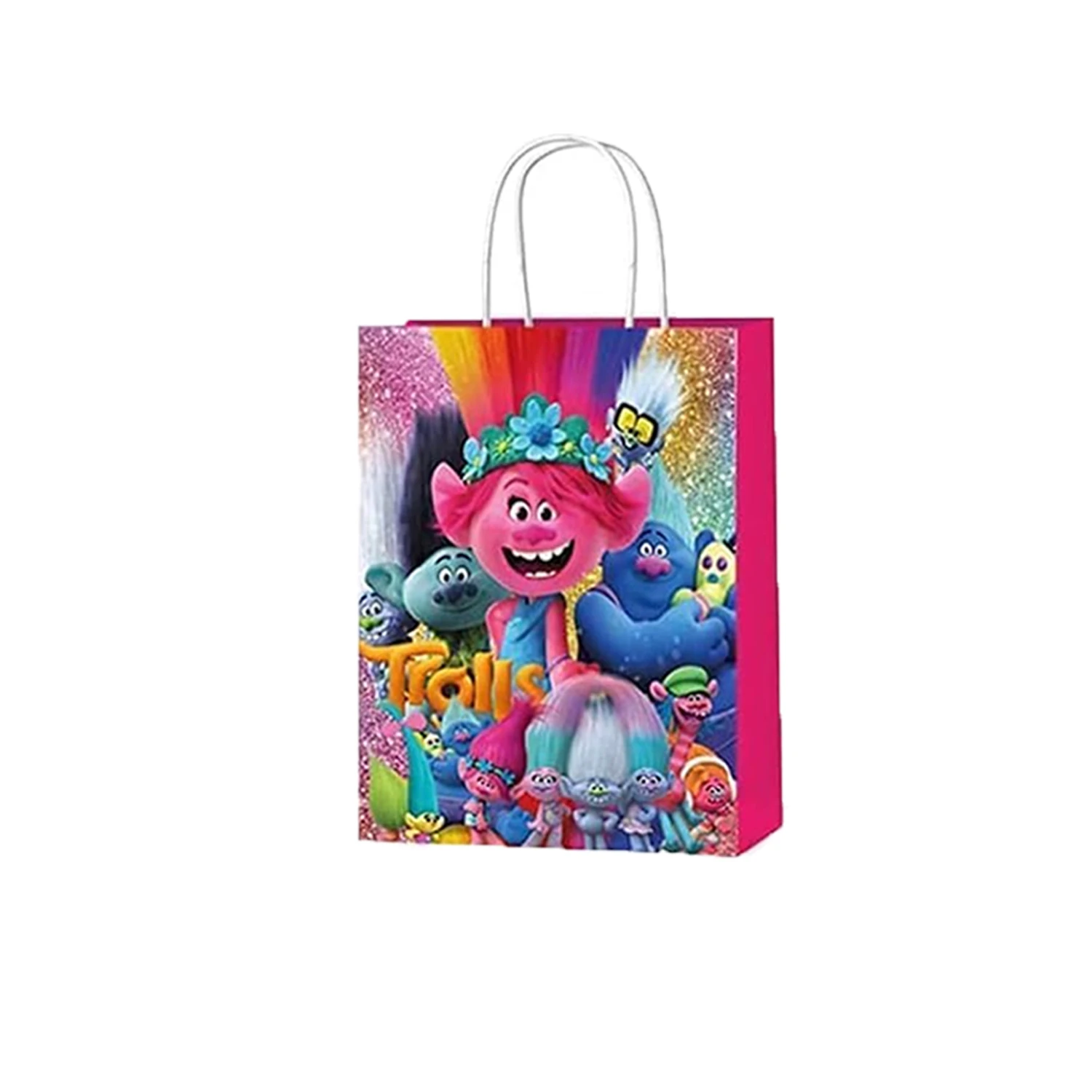 Trolls Candy Package Gift Handbag Baby Shower Birthday Party Supplies Decor Paper Bag