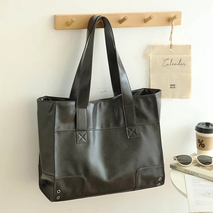 

Винтажная вместительная сумка-тоут, ретро-сумка через плечо из искусственной кожи, женская повседневная сумка для поездок на работу, сумка для покупок на каждый день