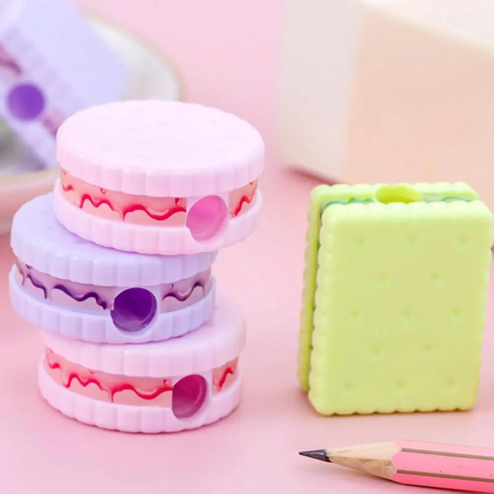 Creative Cookies Pencil Sharpener Pencil Cutter Sketching Drawing Writing Plastic Random Candy Colors Stationery Children