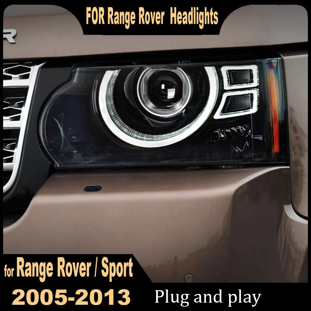 2PC Car Lights for Range Rover LED Headlight 2005 2006 2007-2013 Range Rover sport Head Lamp Drl Projector Lens Auto Accessories