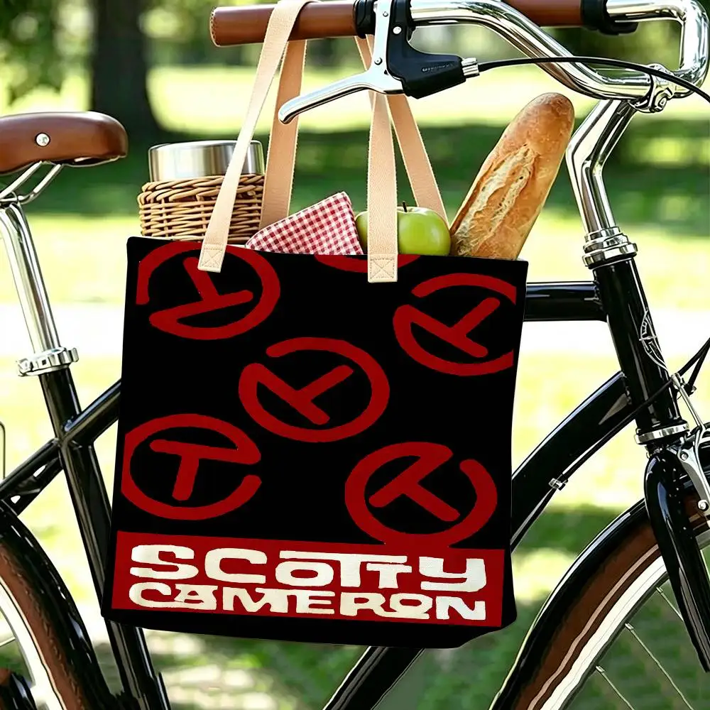 Marke S-Scotty C-Cameron Logo Mode Damen Baumwolle Polyester Tragetasche Große Kapazität Geschenke Reißverschluss Für den täglichen Einkauf – Detail 9