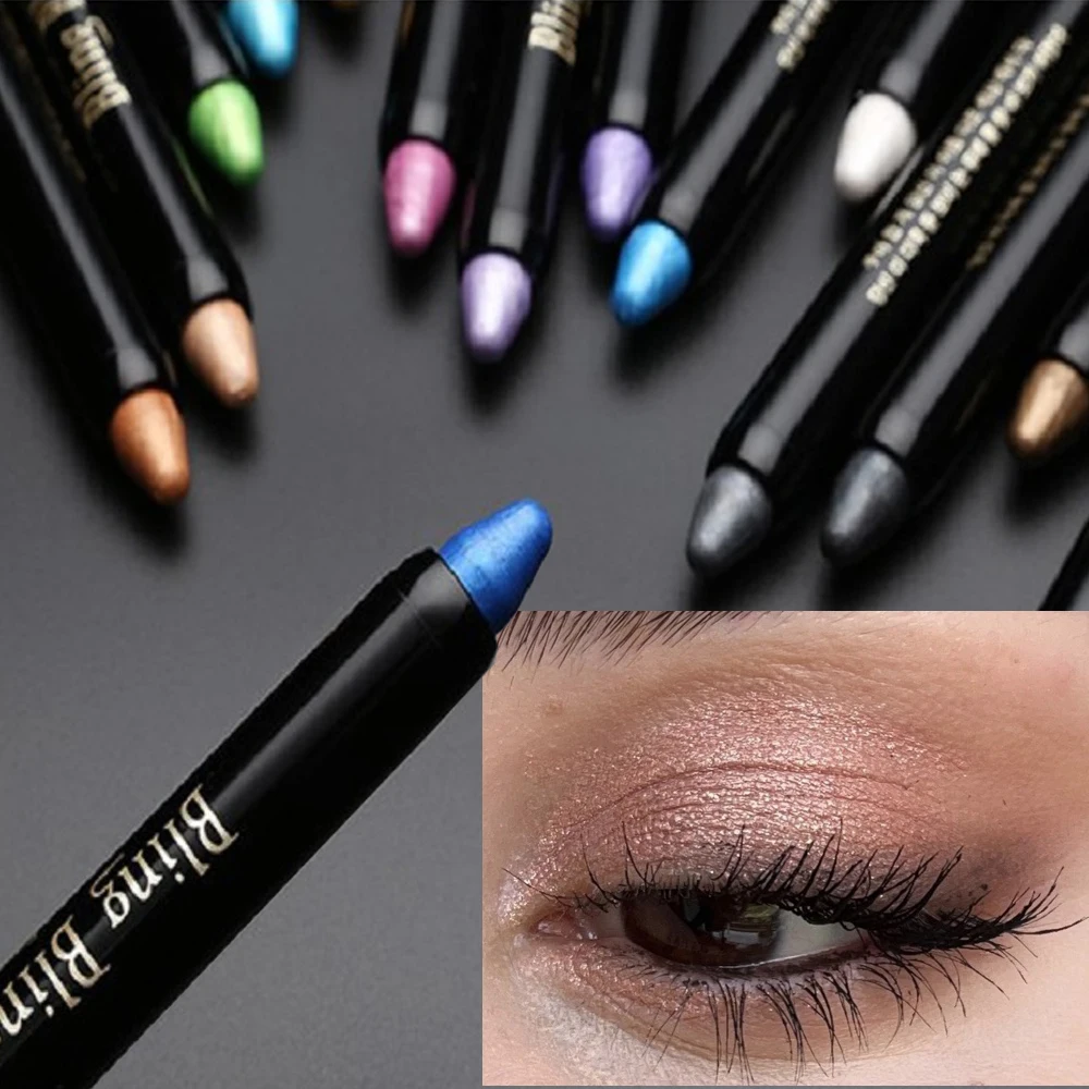 Pearlescent Blue White Eyeshadow Eyeliner Pencil Waterproof Glitter Matte Nude Eye Shadow Makeup Pigment Silkworm Eyeshadow Pen