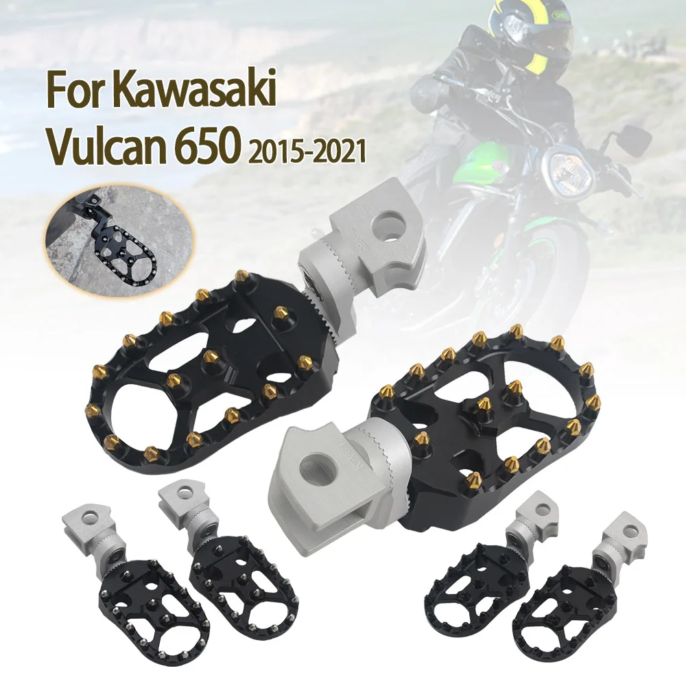 

Motorcycle Front Footrest For Kawasaki Vulcan 650 2015-2021 Adjustable Foot Pegs Rotatable FootPegs Foot Rest Rider Pad