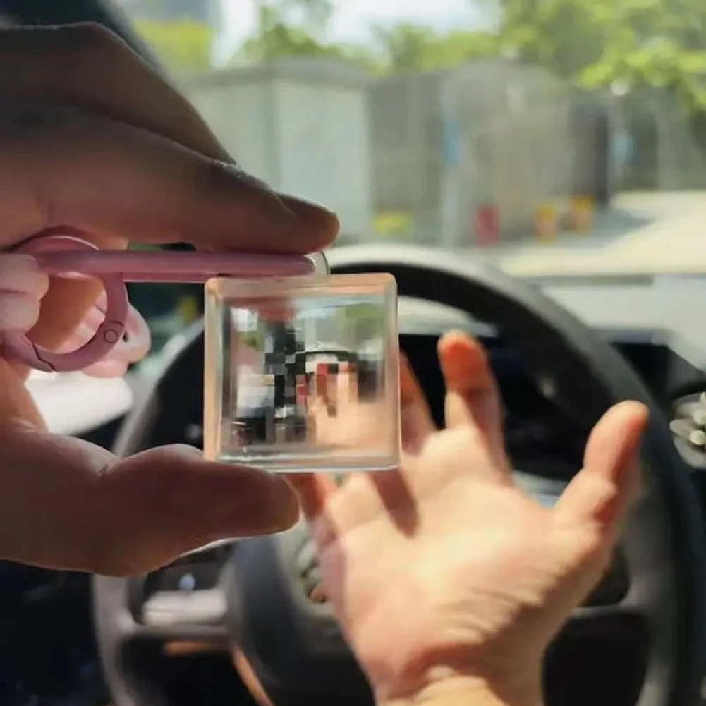 سلسلة مفاتيح بكسل مرآة زجاجية شفافة بكريستال Pixel-View سلسلة مفاتيح فريدة من نوعها قابلة للجمع لحقيبة الظهر مع المفاتيح #5