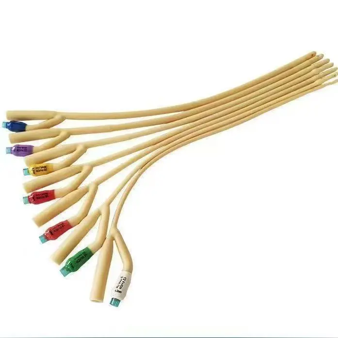 

Disposable urinary catheter, medical sterilization, double-lumen latex catheter, with soft valve, 1 piece/3 pieces