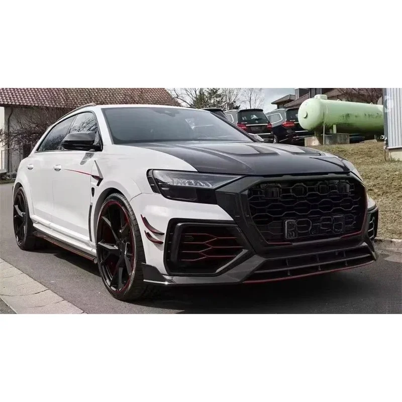 High Quality Hot Selling MSY Style Carbon Front Sp Lip Rear Diffuser Spoiler Tailpipes Kit  Q8 RSQ8
