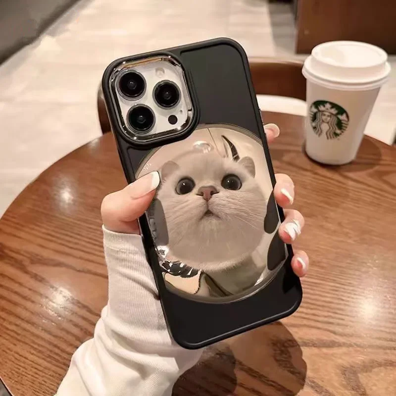 Cute Animal Funny Cat Pattern Case for IPhone 16 15 Pro Max 11 12 14 13 7 8 Plus X XS XR SE20 Candy Color Soft Silicone Cover