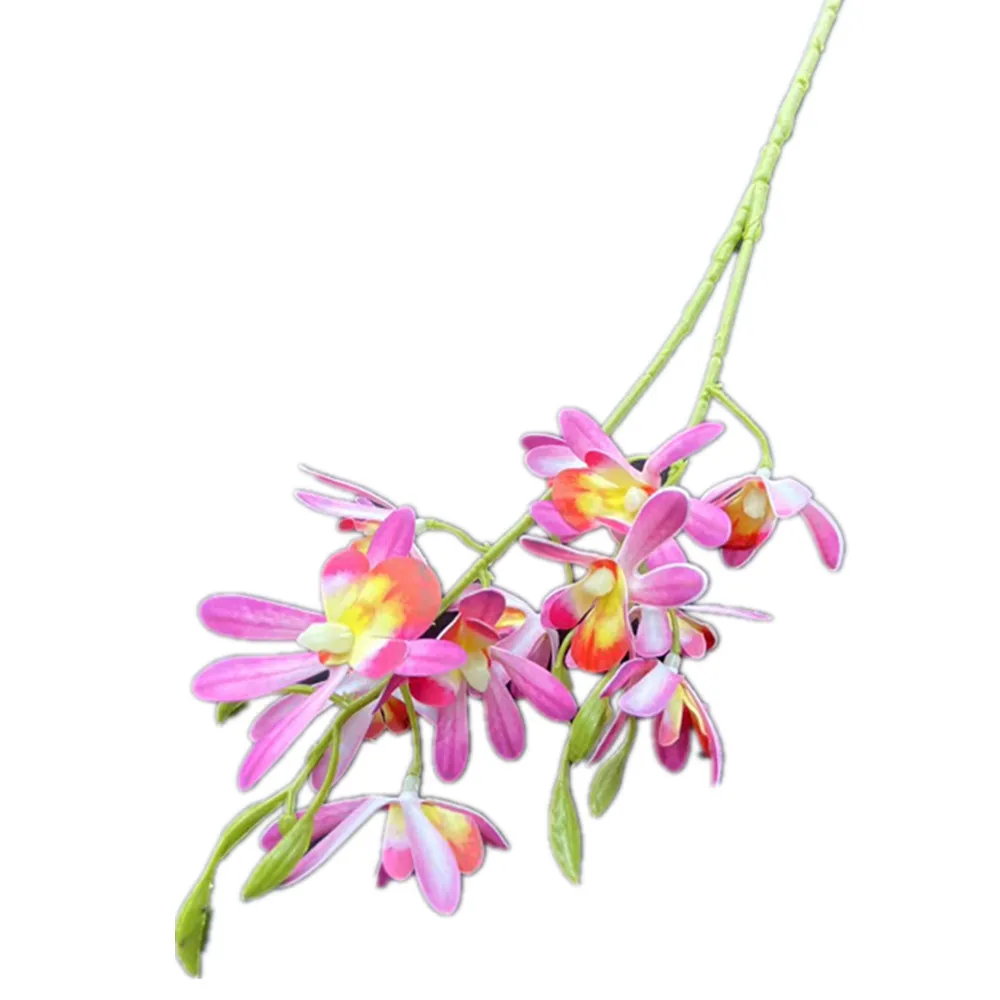 6pcs Artificial Mini oncidium Flower Branch 12 Heads/piece Faux Cymbidium Orchid Plant for Wedding Floral Arrangement