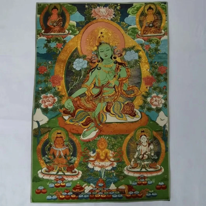 Brocade Thangka Embroidered Painting Tibet Gold Calligraphy and Painting Brocade 6 Optional