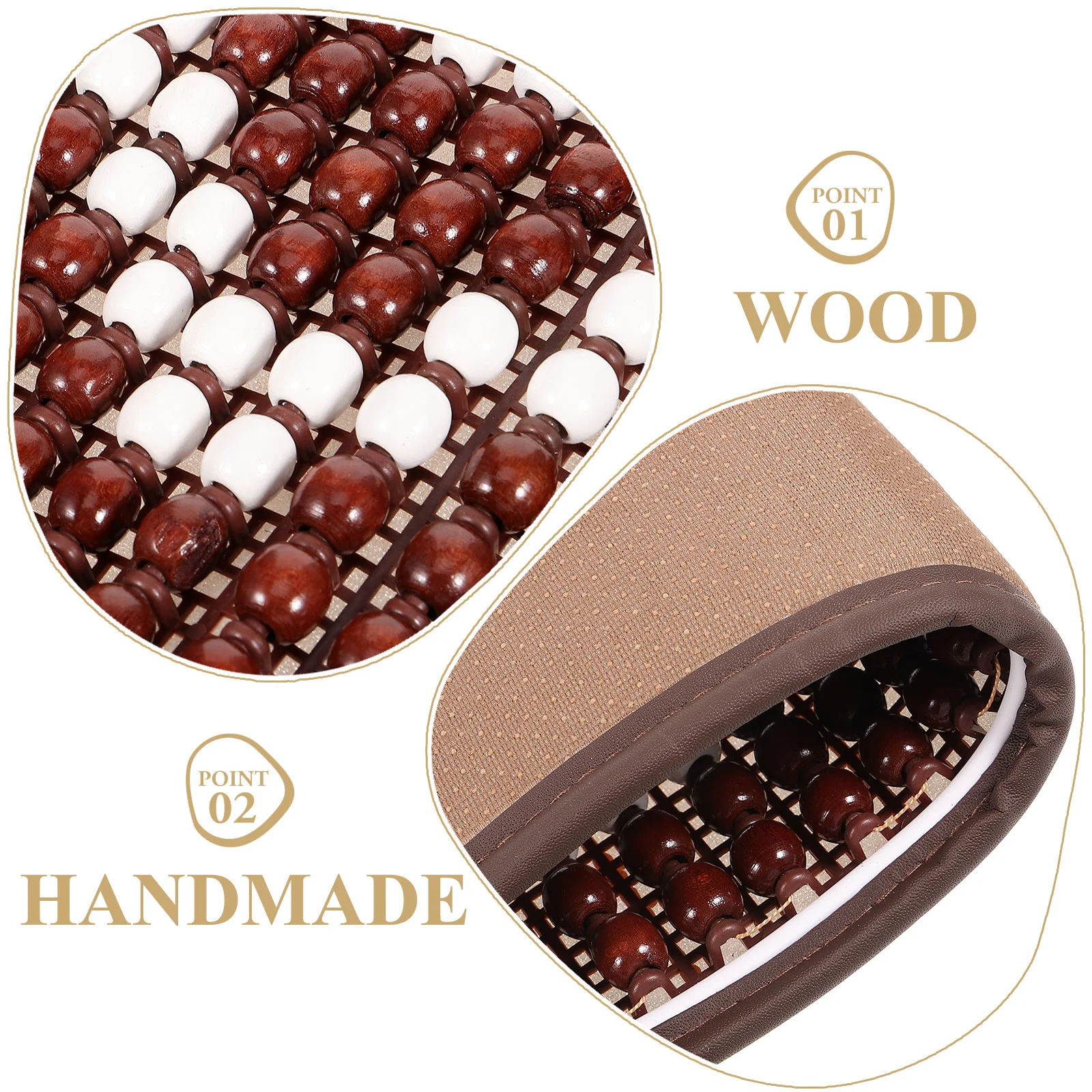 العالمي حبة خشبية غطاء مقعد السيارة مختلط الألوان تنفس دوران الهواء التبريد تدليك الصيف وسادة اكسسوارات السيارات #6