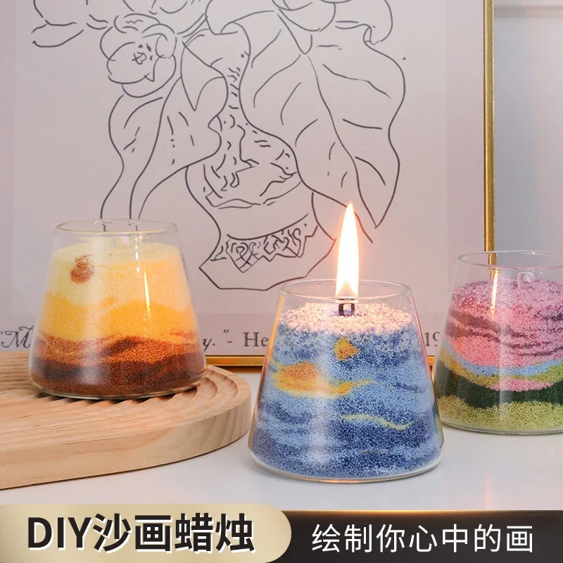 

Sand Painting Aromatherapy Candle DIY Handmade Material Package Birthday Wedding New Year Gift Aromatherapy Candle Cup Gift Box