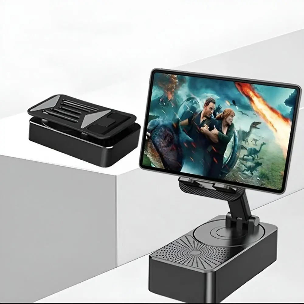 Foldable 3 In 1 Phone Bracket Non-slip Multi-Function Bluetooth Speaker Phone Stand Rotating Adjustable