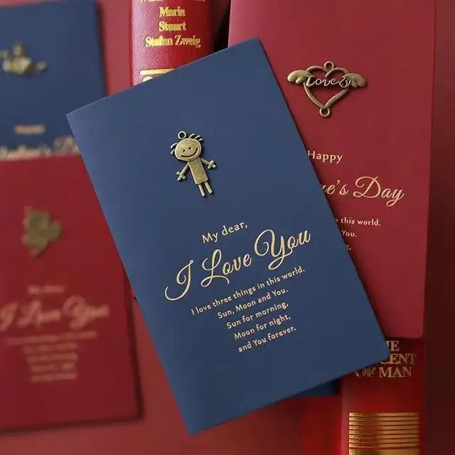 High-grade Metal Folding Envelope Birthday Greeting Card Creative New Year Christmas Day Universal Card Paper Tape Envelope