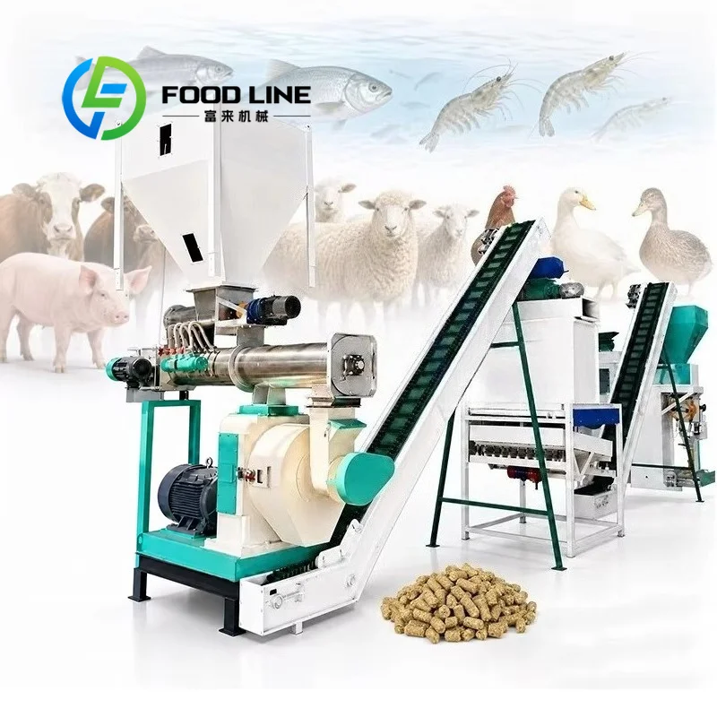 Poultry Feed Pellet Production Line Complete Feed Production Line Turn Key Project Solution Pig Farm Feed Mill Wholesale Supply