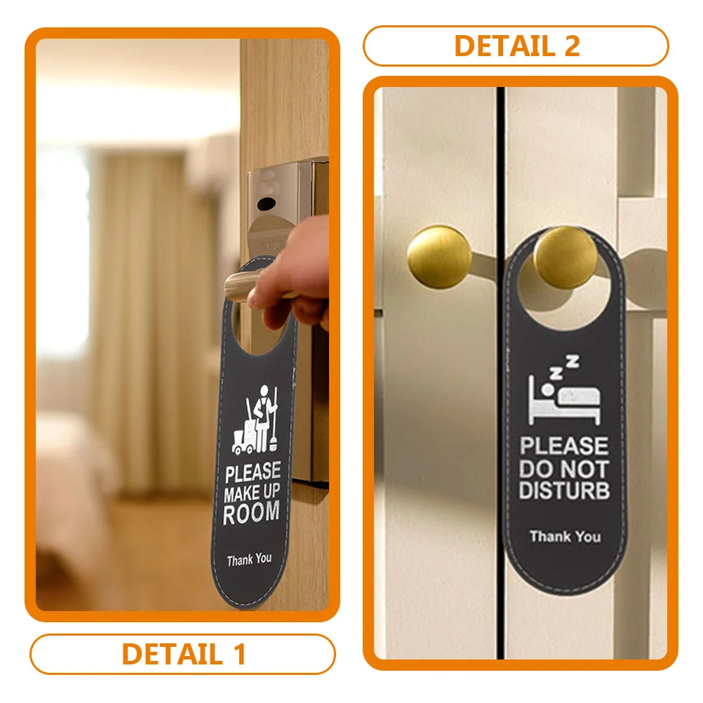 

3pcs Door Hanger Signs for Hotel Room Privacy Quiet Tags Double Sided Not Disturb Make Up Reversible Practical Durability