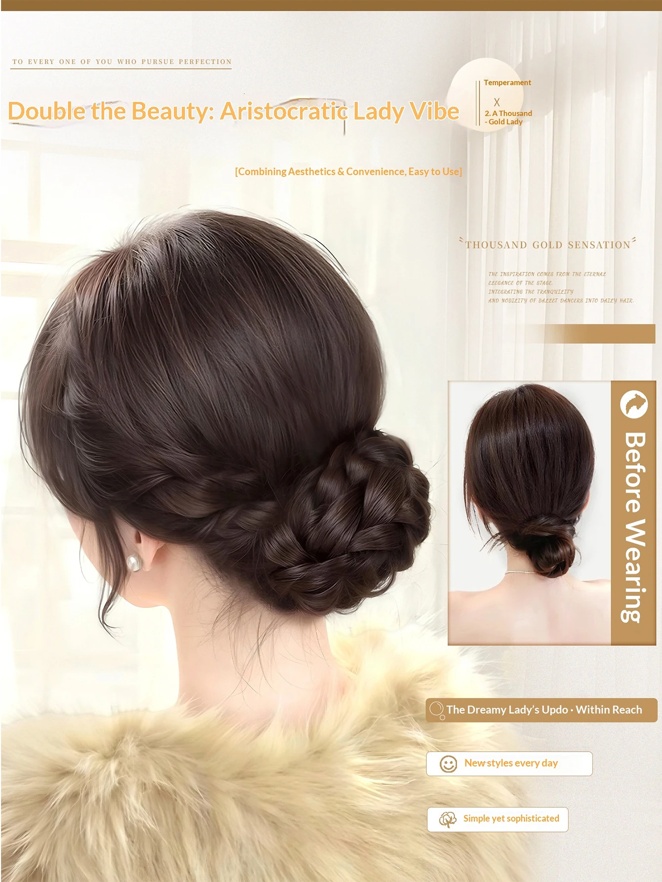 1pc Claw Clip Messy Bun Hairpiece Elegant Lazy Chignon Synthetic Hair Extension Fake Hair Bun for Women Daily Party Wedding