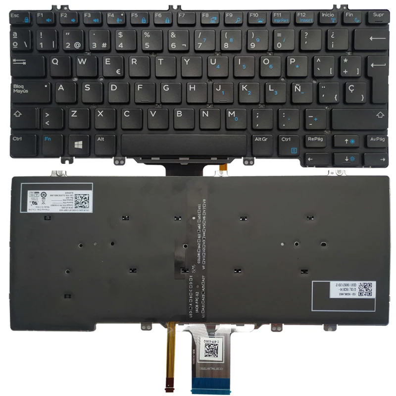 NEW SP Spanish/LA Latin Laptop Keyboard For Dell Latitude 5280 5288 5289 7280 7290 7380 7389 7390 backlight