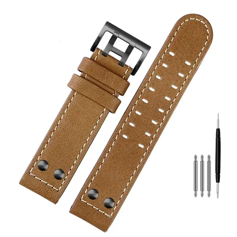 TINTAG For Hamilton Khaki aviation Watch H77616533 H70615733 Watch Strap Genuine Leather jazz field Men WatchBand 20 22