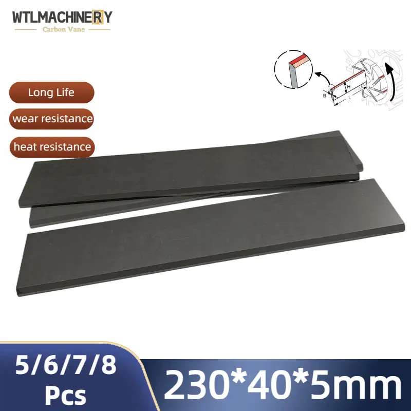 

230x40x5mm Graphite Carbon Vane Carbon Sheet For Vacuum Pump Blades Suit For Air Pump 5/6/7/8 Pcs