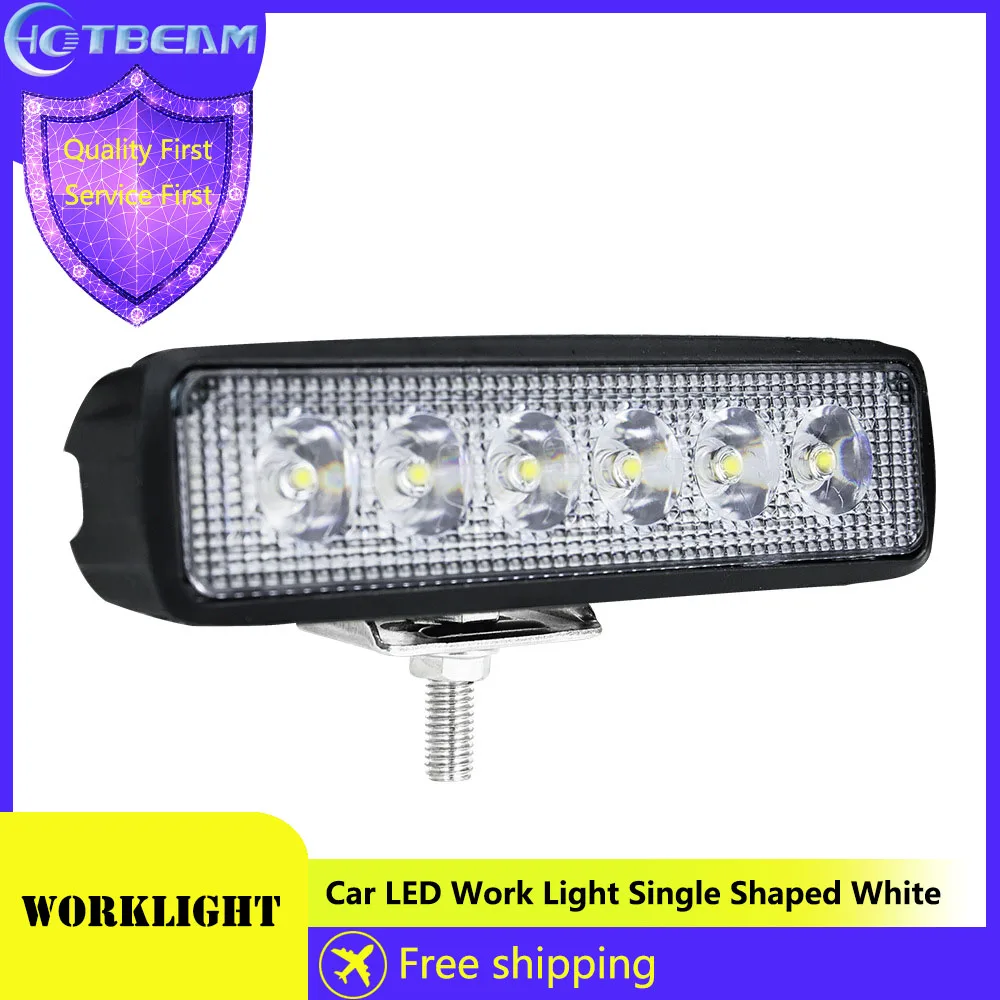 

Car LED Work Light Single Shaped White Light 6-Inch 18W 6-Bead Work Lamp Modification Spotlight 12V Daytime Running Work Lights