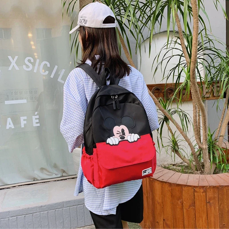 Disney Anime Mickey Mouse Backpacks Leisure Travel Cartoon Backpacks for Women Youth Student Waterproof Large Capacity Backpack