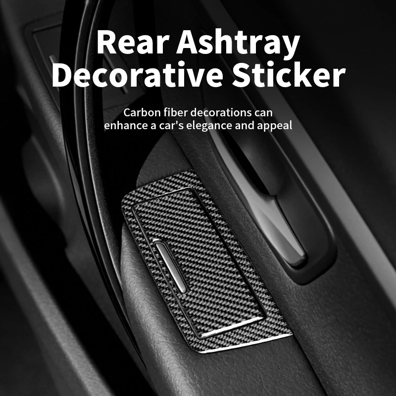 

For BMW X1 F48 (2016-2022) Carbon Fiber Car Ashtrays Rear Door Ashtray Box Cover Trim Stickers Auto Interior Tuning Accessories