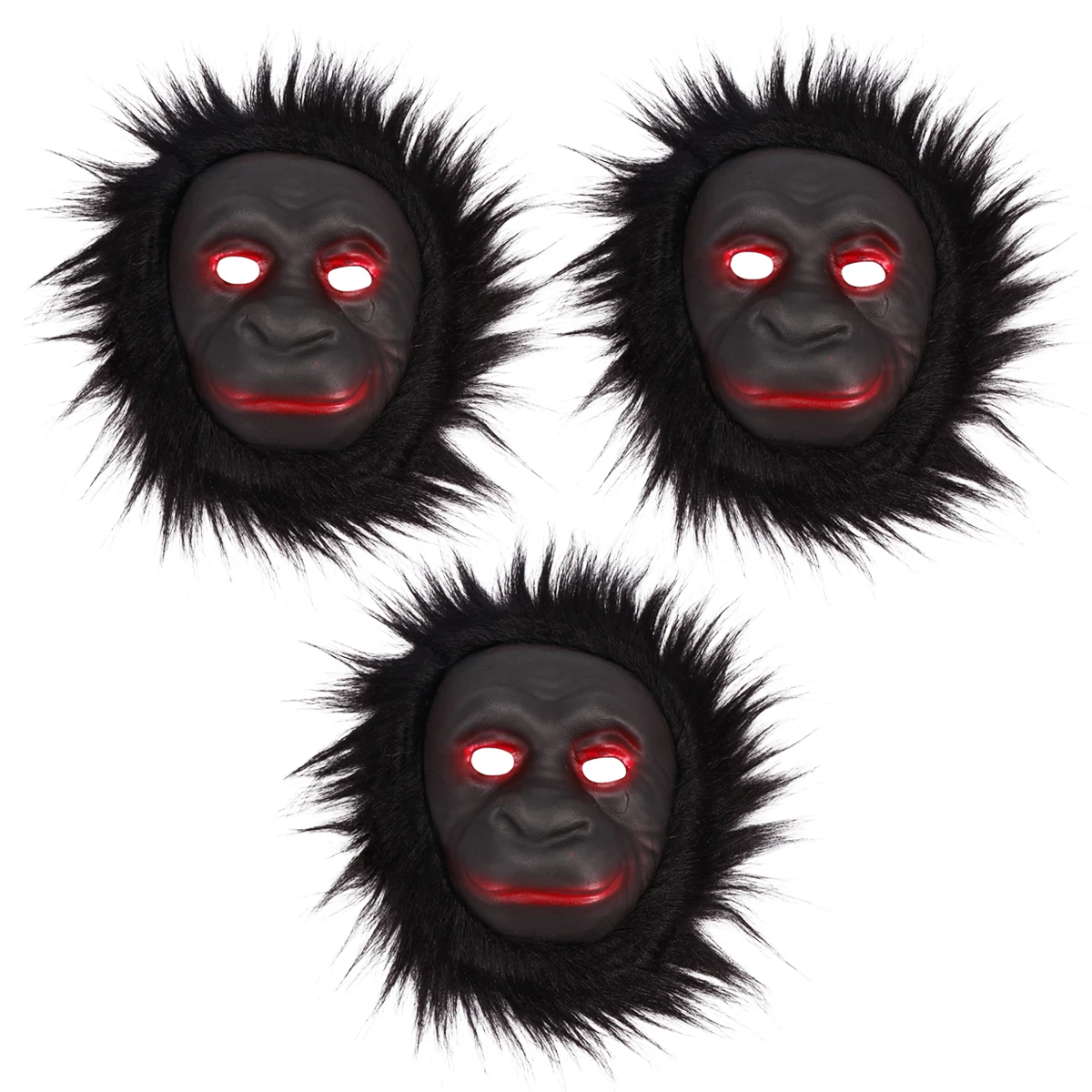 3 pçs máscaras de animais macio durável chimpanzé design festival de halloween máscara decorativa spoof para homem mulher halloween prop