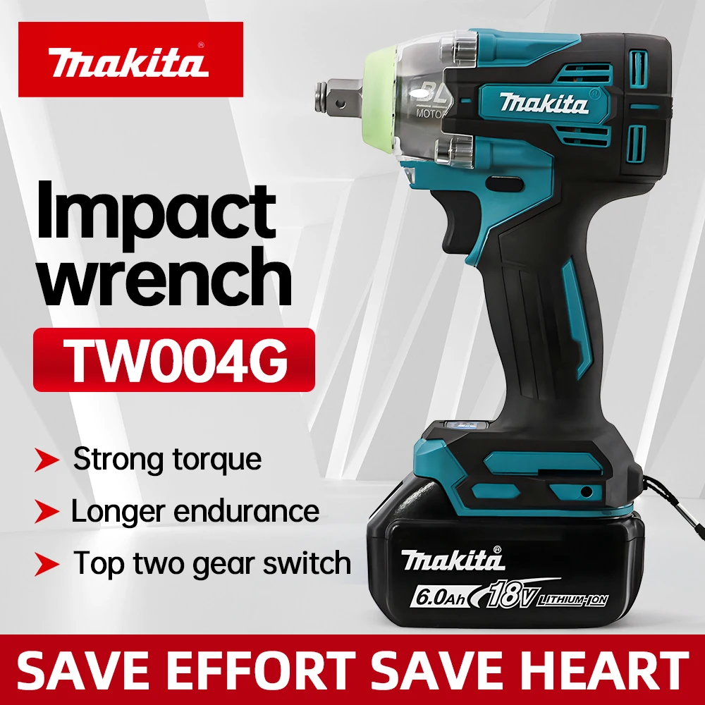 Makita TW004G Brushless Drill Driver Electric Screwdriver Rechargeable High Torque Impact Wrench Portable 18V Battery Power tool