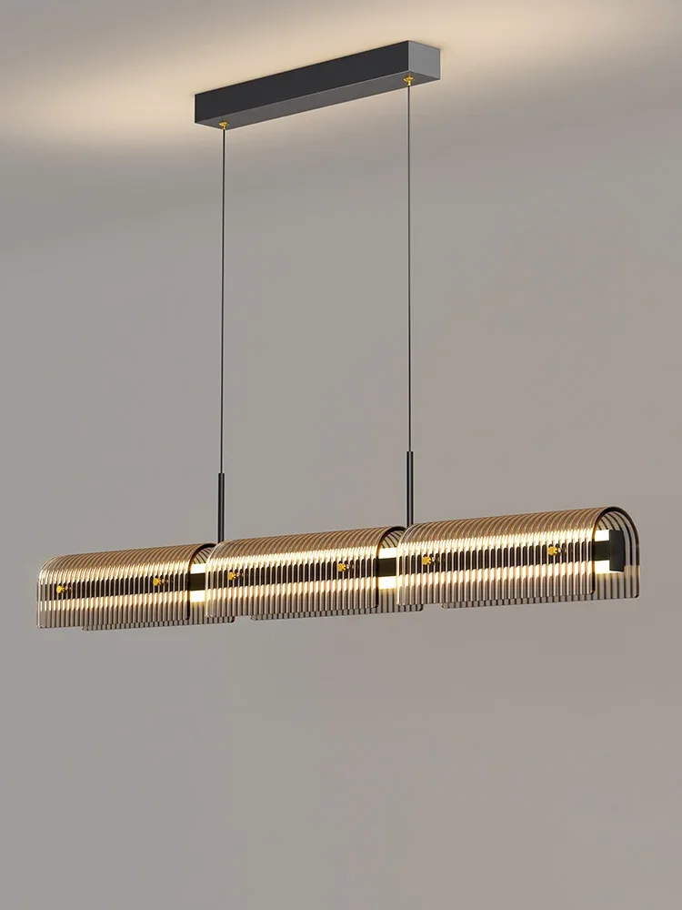 Italiano Minimalista Vidro Luzes Pingente, Restaurante Pendurado Luz, Modern Nordic Long Strip, Designer Light, Lâmpadas de jantar, Luxo