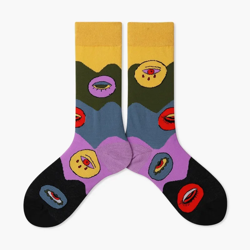 New Fashion Japanese Harajuku Happy Cartoon Socks woman Trend Male Stockings Funny Harajuku Fruit Socks Lovely Art Socks