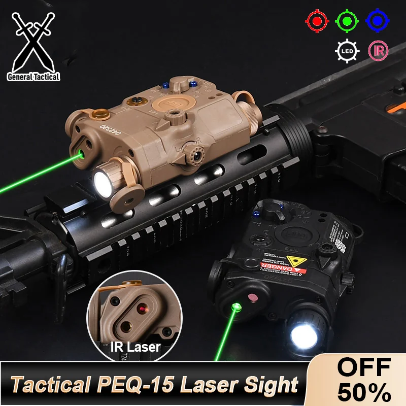 Tactical Airsoft Wadsn PEQ-15 LA-5 Red Dot Green Blue Indicator With IR While LED Light Fit 20MM Rail Hunting Weapon Scout Laser